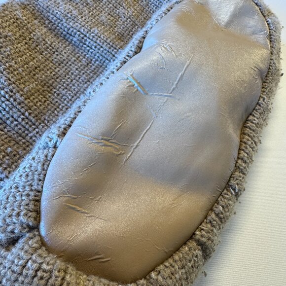 Aldo Hobo Purse Brown Knit Faux Crinkle Leather Shoulder Strap Boho - Picture 5 of 12